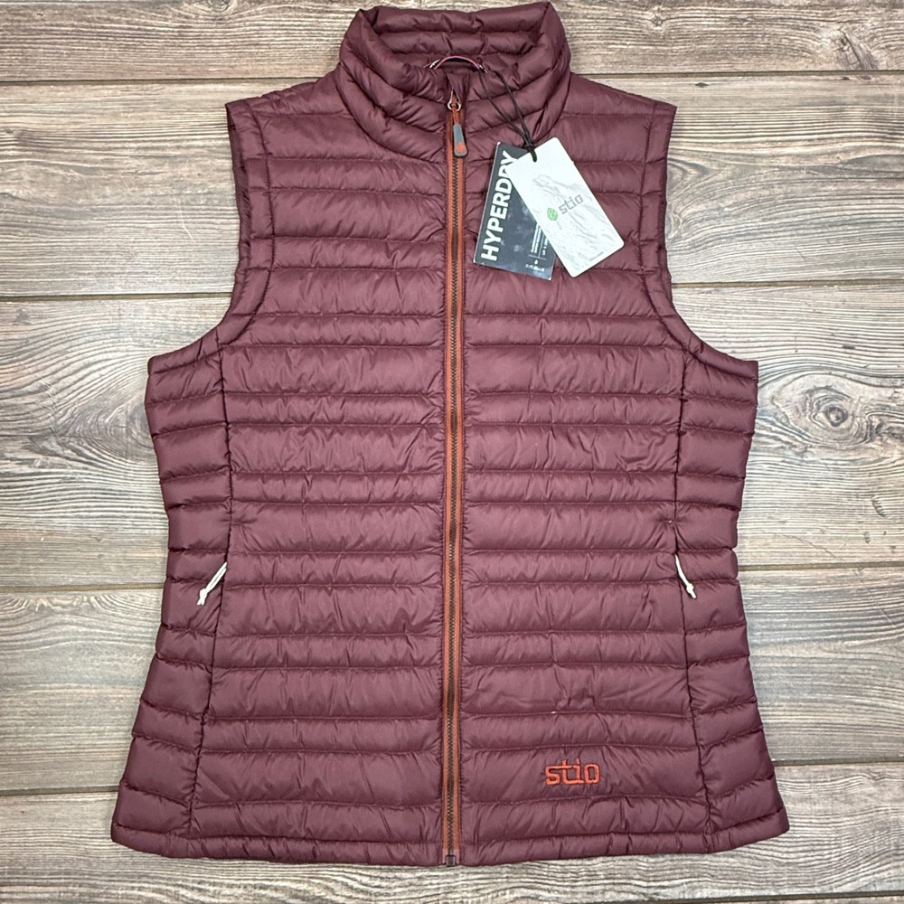 Stio‎ Pinion Down Vest Womens Size Small Lodge Beam 800 Fill HyperDRY Puffer